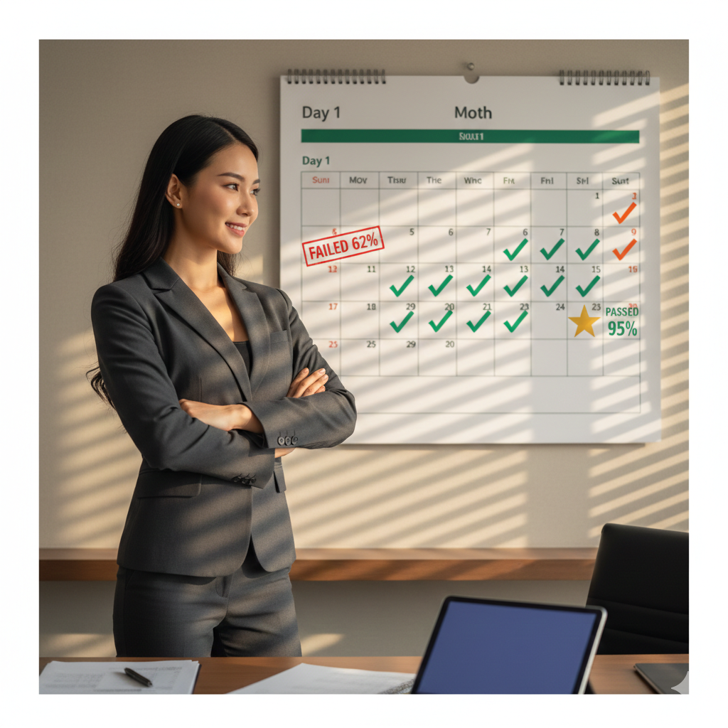 Hotel manager reviewing audit recovery action plan on tablet