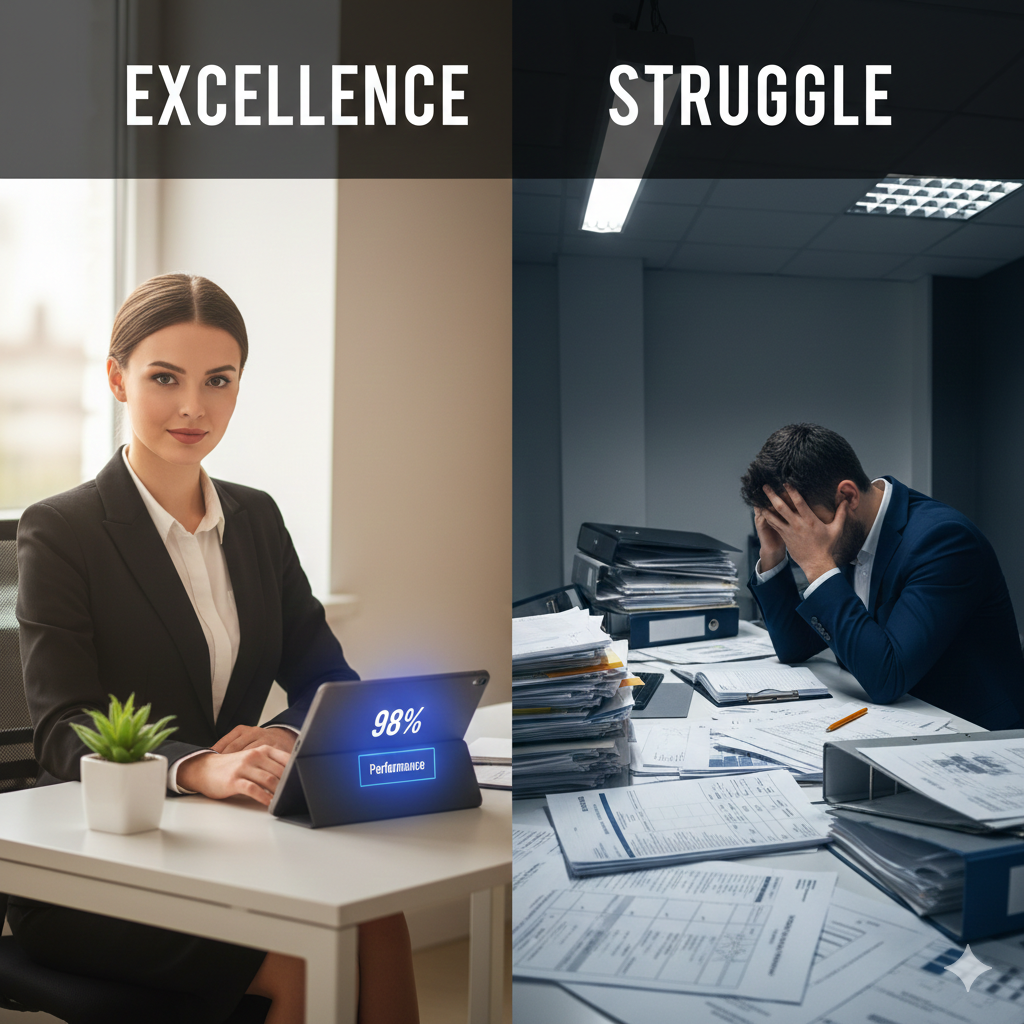 Comparison of well-run hotel operations versus struggling properties