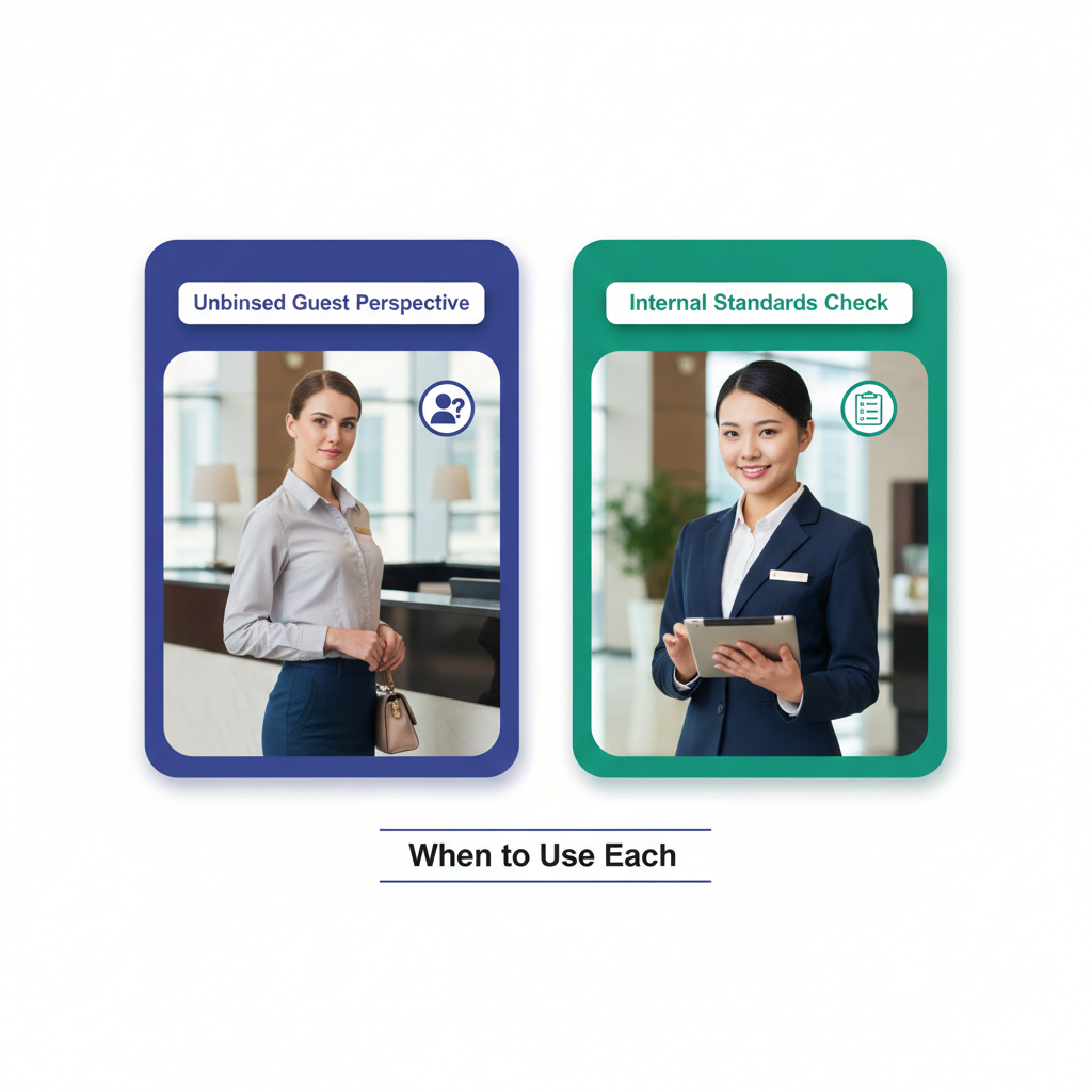 Comparison of mystery shopper and staff audit methodologies